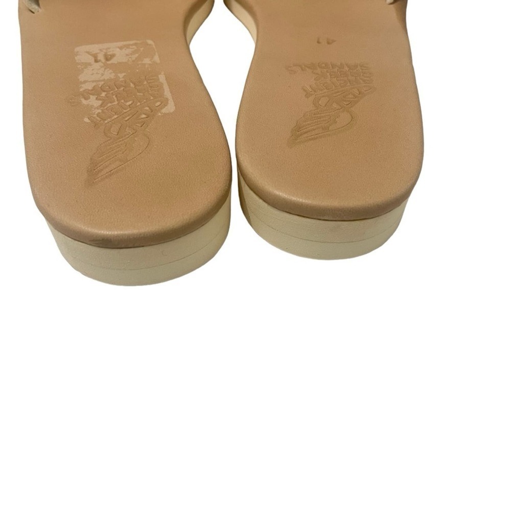 Ancient Greek Sandals Cream Slide Sandals with Tortoiseshell Buckle - Picture 5 of 8
